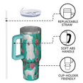 thumbnail image 4 of OBREWU Great Pyrenees Dog and Flower Tumbler with Handle and Lid,Great Pyrenees Dog and Flower 40oz Double Wall Vacuum Insulated Tumbler,Cups Gift for Women and Men, 4 of 7