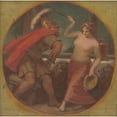 thumbnail image 2 of Milan Thomka Mitrovský 12x12 Black Ornate Wood Framed Double Matted Museum Art Print Titled: Round Study of Composition from Roman History (1900), 2 of 5
