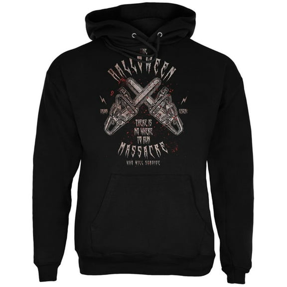 Halloween Chainsaw Massacre Bloody Horror Mens Hoodie Black X-LG