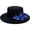 Black, variant on Elegant Fedora Hat with Floral Embellishment Retro Wide Brim Hat Panama Floppy Cap for Wedding Race Banquet Tea Parties