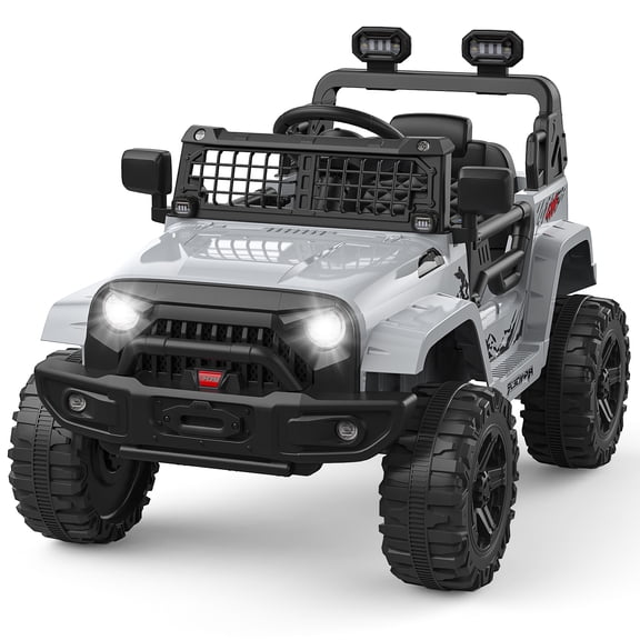 12V Kids Ride On Truck – Battery Powered Electric Vehicle with Remote Control, 3 Speeds, Spring Suspension, Headlight, Music – for Boys & Girls Ages 3-8