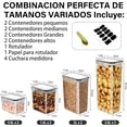thumbnail image 2 of Contenedores de Alimentos Premium, sin BPA, Apilables, juego de 8 Recipientes Herméticos para Almacenar, Adecuados para Cocina, Refrigerador, Gabinete, 2 of 4