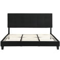 thumbnail image 6 of King Size Upholstered Bed Frame With Linen Headboard, No Box Spring, Wood Slat Support, Easy Assembly, Black, 48.31 In Tall Platform To Assemble, 80.83 Wide Sleeping, 6 of 6