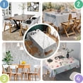 thumbnail image 4 of White Marble Gold Line Pattern Rectangle Tablecloth 60"x84",Waterproof Polyester Rectangle Table Cloth, Wipeable Spillproof Polyester Tablecloth for Dining, Camping, Indoor and Outdoor, 4 of 5