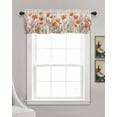 thumbnail image 3 of Faux Linen Valances for Windows Orange Poppy Flowers Watercolor Floral Plants Retro Linen Curtains Valance Light Filtering Rod Pocket Small Window Treatment for Kitchen Living Room Bedroom 42x18In, 3 of 6