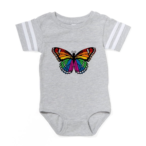 CafePress - Butterfly Rainbow2 - Cute Infant Baby Football Bodysuit