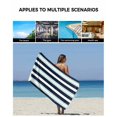 thumbnail image 5 of Aqua Navy Blue Striped Towel Set of 3, Soft Microfiber Bath Towels, Hand Towel, Washcloths, Modern Abstract Lines Geometric Quick-Dry Absorbent Towels for Bathroom Kitchen Hotel Beach Gym Spa, 5 of 7