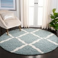 thumbnail image 3 of SAFAVIEH Dallas Logan Geometric Shag Area Rug, Seafoam/Ivory, 8' x 8' Round, 3 of 7