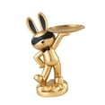 thumbnail image 4 of Estatuilla de conejo de estilo chino, soporte de exhibición, escultura, artesanía, adornos, bandeja de joyería para entrada, sala de estar, oficina, Dorado perfecl Estatuilla de escritorio, 4 of 8