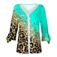 thumbnail image 4 of Dyegold Blouses For Women Dressy Casual 3/4 Flare Sleeve Lace Trim V Neck Floral Print Vintage Tunic Tops Loose Fit Shirts, 4 of 5