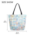 thumbnail image 5 of FORMRS Womens Canvas Tote Bag with Zipper Inner Pocket Shoulder Handbag, Small Pastel Pattern, 5 of 7