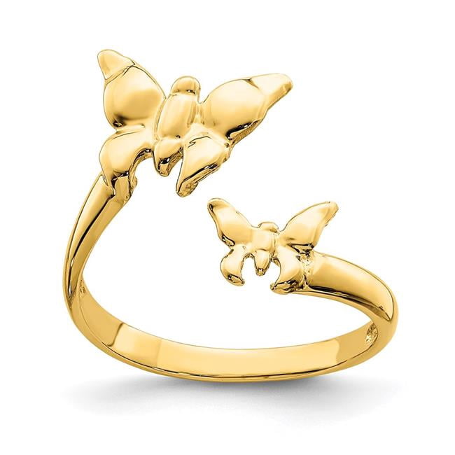 Quality Gold D4690 14K Yellow Gold Polished Butterfly Toe Ring