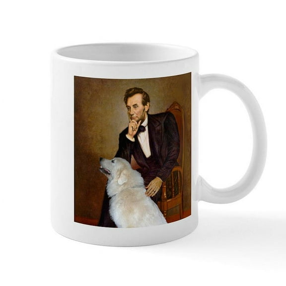 CafePress - Lincoln / Great Pyrenees Mug - 11 oz Ceramic Mug - Novelty Coffee Tea Cup