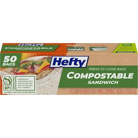 Hefty® Compostable Press-To-Close Sandwich 50 Count ( Pack of 2 )