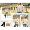 thumbnail image 2 of Lentta Women's Oversized Splice Quilted Lightweight Puffer Jacket Casual Padded Coat Outerwear, 2 of 7