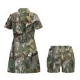 thumbnail image 4 of Chririnla Camo Hunting Golf Tennis Dress for Women Sun Protection Sport Workout Dresses Zip Short Sleeve Collared Golf Outfits with Shorts and Pockets 2Piece, 4 of 7