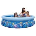 thumbnail image 3 of JLeisure 6.75' x 18.5" 3D Sea World Inflatable Outdoor Kiddie Swimming Pool, 3 of 5