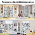 thumbnail image 6 of Boho Leaf Kitchen Curtains 72 Inch Length, Teal Green Spring Farmhouse Pastoral Tribal Grommet Top Bedroom Living Room Curtains, Light Filtering Cafe Curtain Drapes 2 Panels Set 104''x72'', 6 of 9