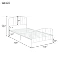 thumbnail image 3 of SYNGAR Twin Bed Frame, Metal Platform Bed with Headboard and Footboard for Bedroom, No Box Spring Needed, White, LJ110, 3 of 7
