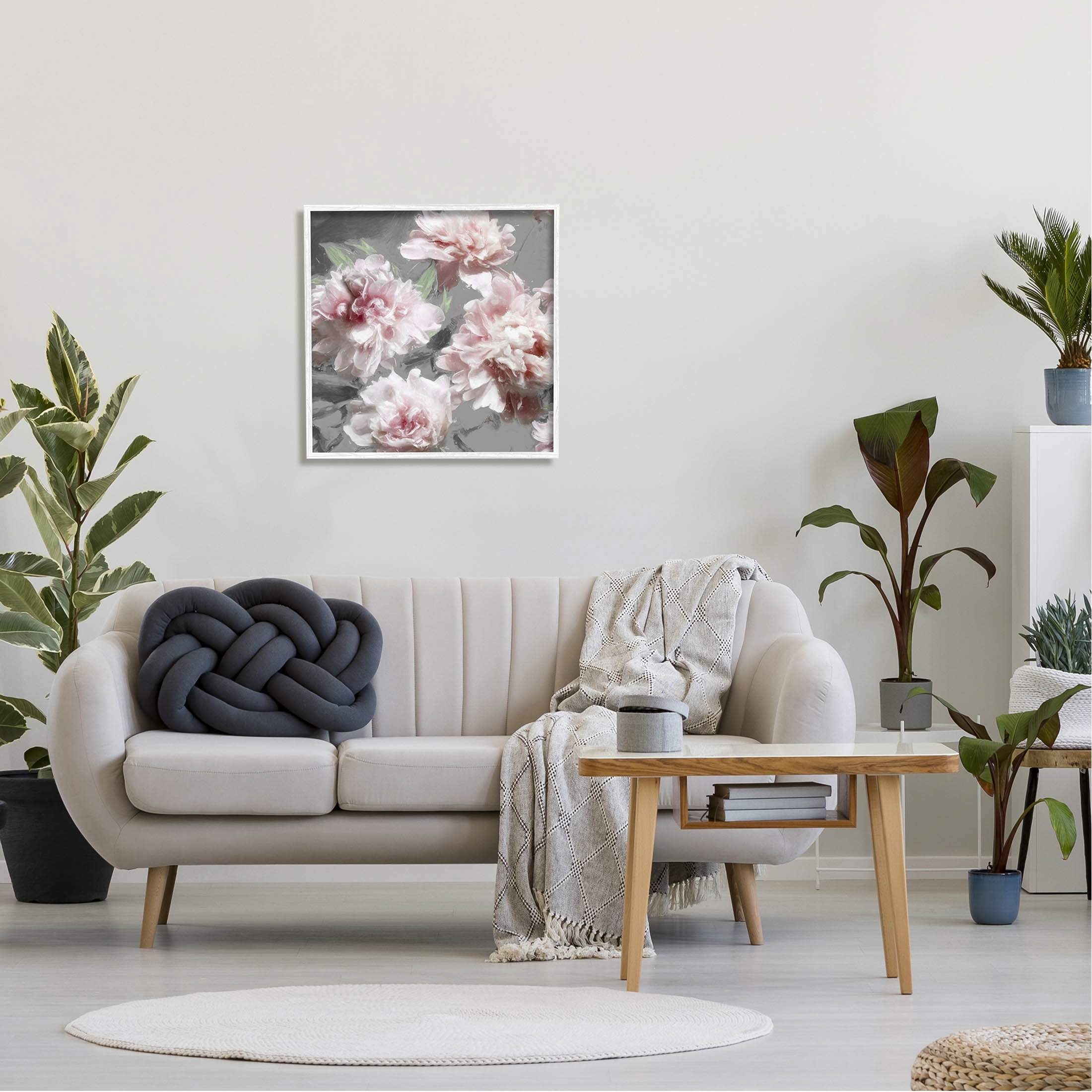 Pink Carnation Bloom Arrangement Botanical & Floral Graphic Art White Framed Art Print Wall Art