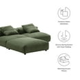 thumbnail image 3 of Solace3-Piece Modular Corduroy Upholstered Sectional Sofa in Fern, 3 of 10