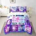 thumbnail image 2 of Erosebridal Ballet Girl Bedding King Size,Dance Theme Comforter Sets with Sheets,Patchwork Geometric Plaid Bedding Sets King Size,Ultra Soft Room Decoration Reversible,7pcs, 2 of 7