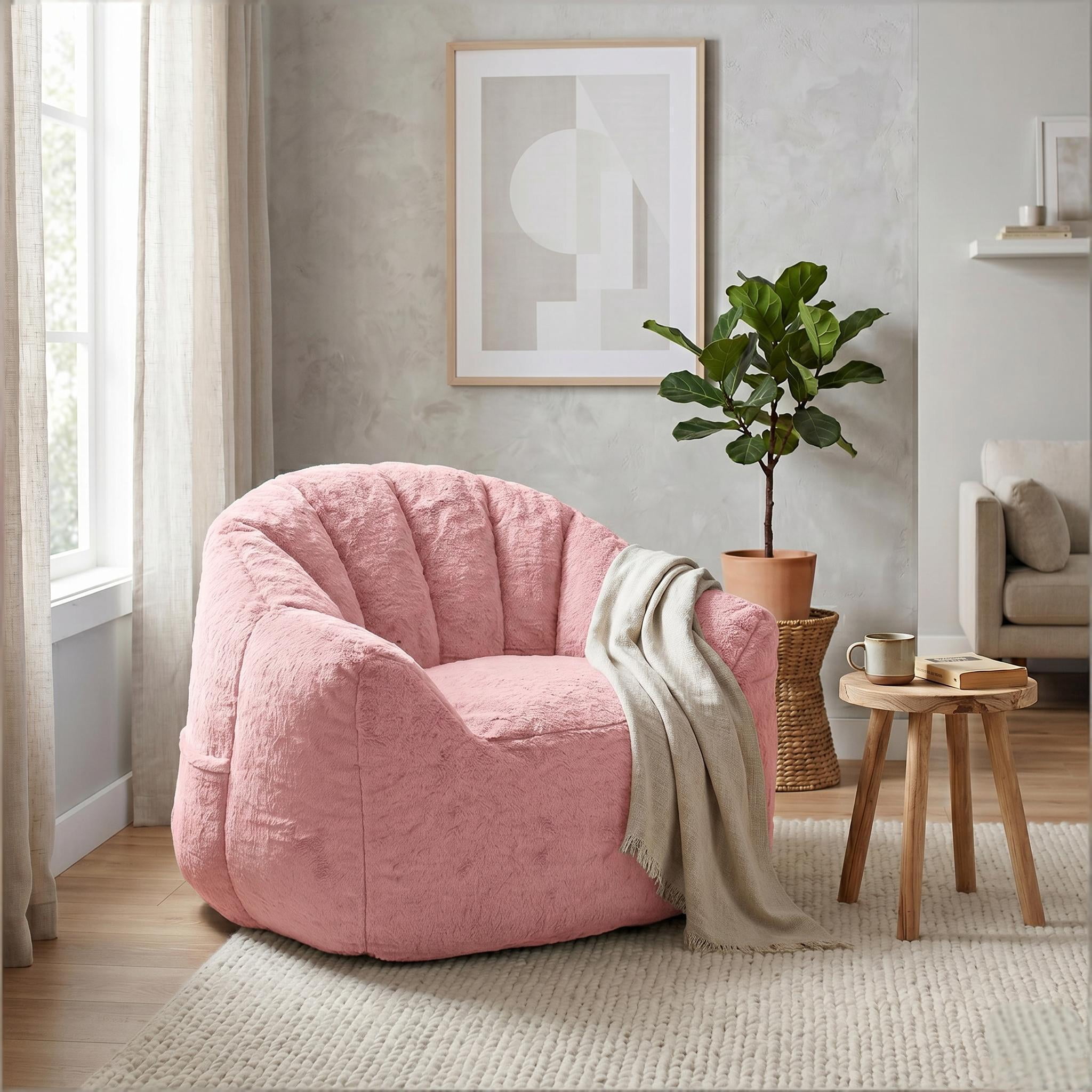Howcool Bean Bag Chair for Adults, High-Density Foam Stuffed Armrest Lazy Sofa for Living Room Bedroom Reading