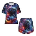 thumbnail image 2 of Yiaed Outer Space Floating Numbers And Letters Print Short Sleeve Pajama Sets for Women Casual Crew Neck 2 Piece Lounge Sets Women's Short-Sleeved Pajama-Small, 2 of 5