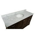 thumbnail image 7 of KBC Harper 60" Solid Wood Single Bathroom Vanity w/ Carrara Stone in Chocolate, 7 of 7