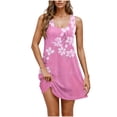 thumbnail image 2 of Ovzne Robes pour Femmes Robe pour Femme Robe Décontractée et à la Mode Imprimée Col Rond Sans Manches avec Poches Robe Courte Décontractée Grande Taille Robe Maxi Imprimée en Liquidation, 2 of 6