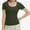 Olive green, variant on Women's Slim Fit Ribbed Knit Tee - Short Sleeve Scoop Neck Casual Summer T-Shirt