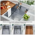 thumbnail image 5 of TORVA RV Kitchen Sink, 16 x 21 x 9 Inch Undermount Bar Sink 16 Gauge Stainless Steel Single Bowl Sink with Faucet Cutting Board, Grey, 5 of 8