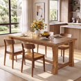 thumbnail image 3 of Finmind 62.99-Inch Solid Wood Dining Table for 4-6, Farmhouse Kitchen Table, 3 of 9