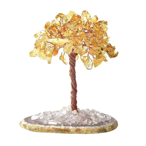 Popular! Natural Quartz Crystal Money Tree Natural Crystal Gemstone Bonsai Tree