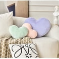 thumbnail image 3 of Petrella Heart Pillow Cute Fuzzy Pillows Throw Pillows For Bed Livingroom Home Decor Cushion Decorative Aesthetic Preppy Pillows Purple Large 19"x15", 3 of 6