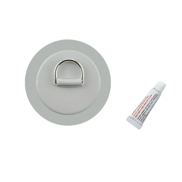 Parche/D-Pad de acero inoxidable para botes de PVC, balsas, kayaks, resistentes y fáciles de usar. Gris
