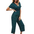thumbnail image 4 of Keeccty Women Short Sleeve V-Neck Floral Print Elastic Waist Jumpsuit, 4 of 4