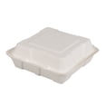 thumbnail image 3 of NATUREZWAY Hinged-Lid Food Containers, 8 x 8 x 3.2 in, Bamboo & Sugarcane, 200 Count, 3 of 4