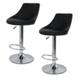 thumbnail image 1 of Sillas de Bar para Barra de Cocina con Respaldo y Reposapies de Altura Ajustable Bancos para Bar con Asiento Acolchado Diseño Elegante Set de 2 Piezas Negro, 1 of 5
