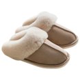 thumbnail image 1 of Winter Slides Fuzzy Unisex Non-skid Thickened House Sandals Slip on Slippers, 1 of 10