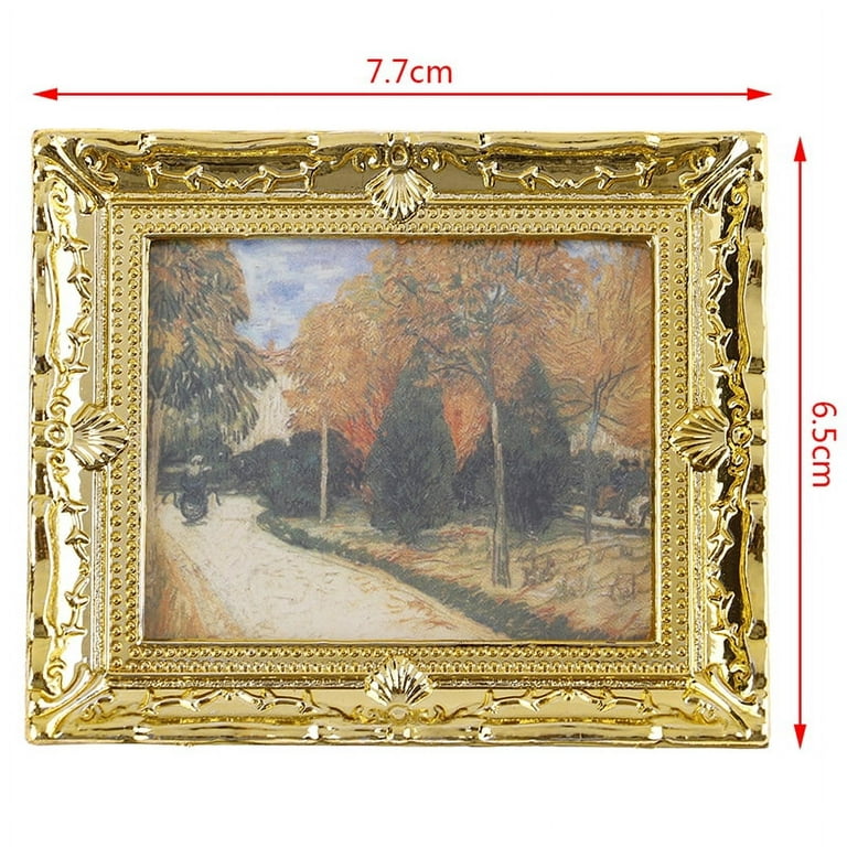MageCrux 1PC Diy Dollhouse Mini Oil Painting Dollshouse Miniature