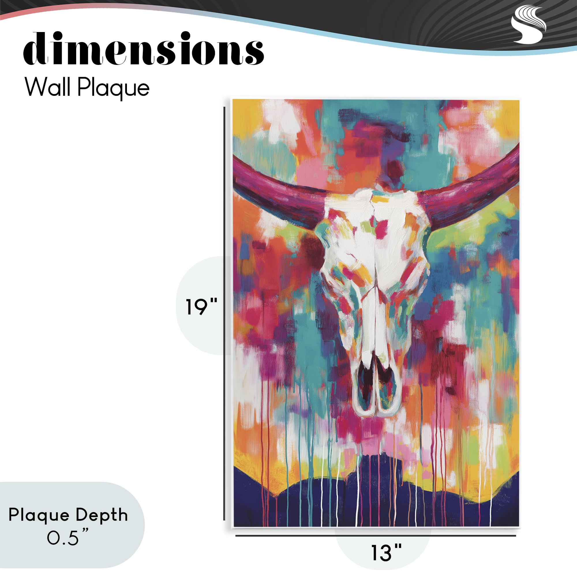 Stupell Industries Spirit Of The West Skull Wall Plaque Art, design by Chromatic Storm Studio
