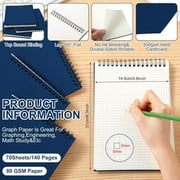 TRAHOO-Graph Paper Spiral Notepad A5 Top Wirebound Notepad Grid Notebook Steno Pads Memo Notepads Grid Paper 140 Pages for Writing Sketching Drawing Office Supplies(Blue,6 Pack)