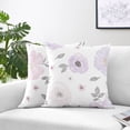 thumbnail image 2 of Sweet Jojo Designs Watercolor Floral Lavender and Grey Girl Square Decorative Throw Pillow Covers Set 2 Piece 18in., 2 of 5