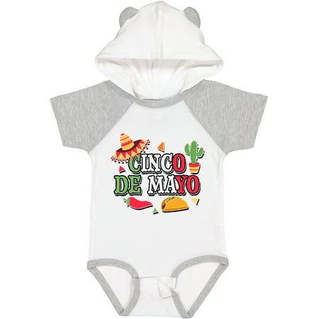 

Inktastic Cinco De Mayo with Sombrero Red Chili Pepper Taco and Cactus Gift Baby Boy or Baby Girl Bodysuit