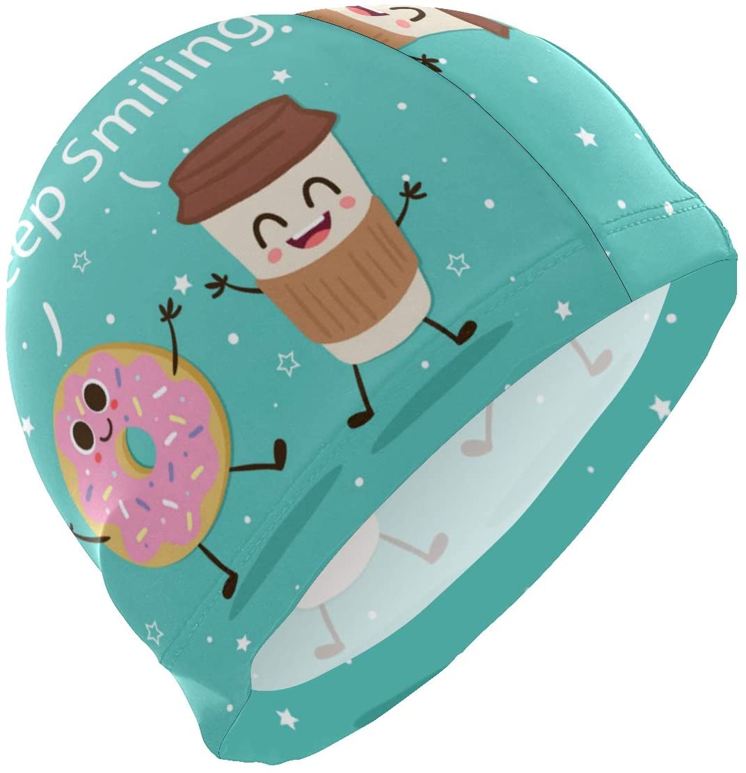 Swim Caps Cute Cartoon Donuts Emoji 