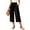 #2 Black Straight-leg, variant on VDJ Womens Dress Pants Ruffle Elastic Waist Drawstring Flowy Capris Pants Striped Printed Business Work Straight Pants Size XL