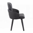 thumbnail image 4 of Modern Black Wood and Faux Leather Dining Chairs - 2-Pack with Chrome Accent, 4 of 5