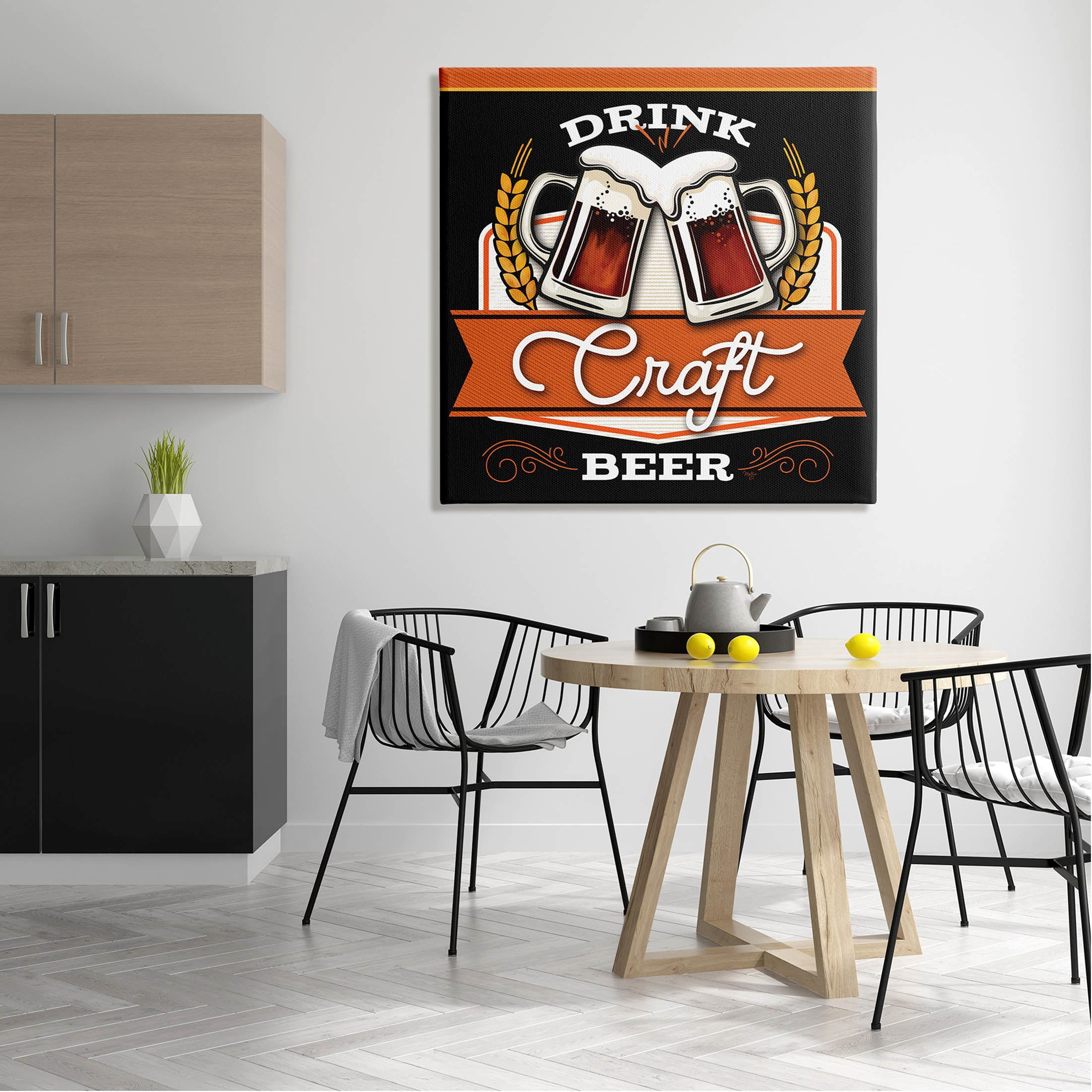 Drink Craft Beer Vintage Phrase Food & Beverage Graphic Art Gallery Wrapped Canvas Print Wall Art