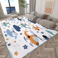 thumbnail image 4 of Washable Area Rug for Living Room 3x5 ft Cartoon Helicopter Stars 3D Print Decor Carpet, Non Slip Stain Resistant Large Area Rugs, for Bedroom Dining Room Office, 4 of 7